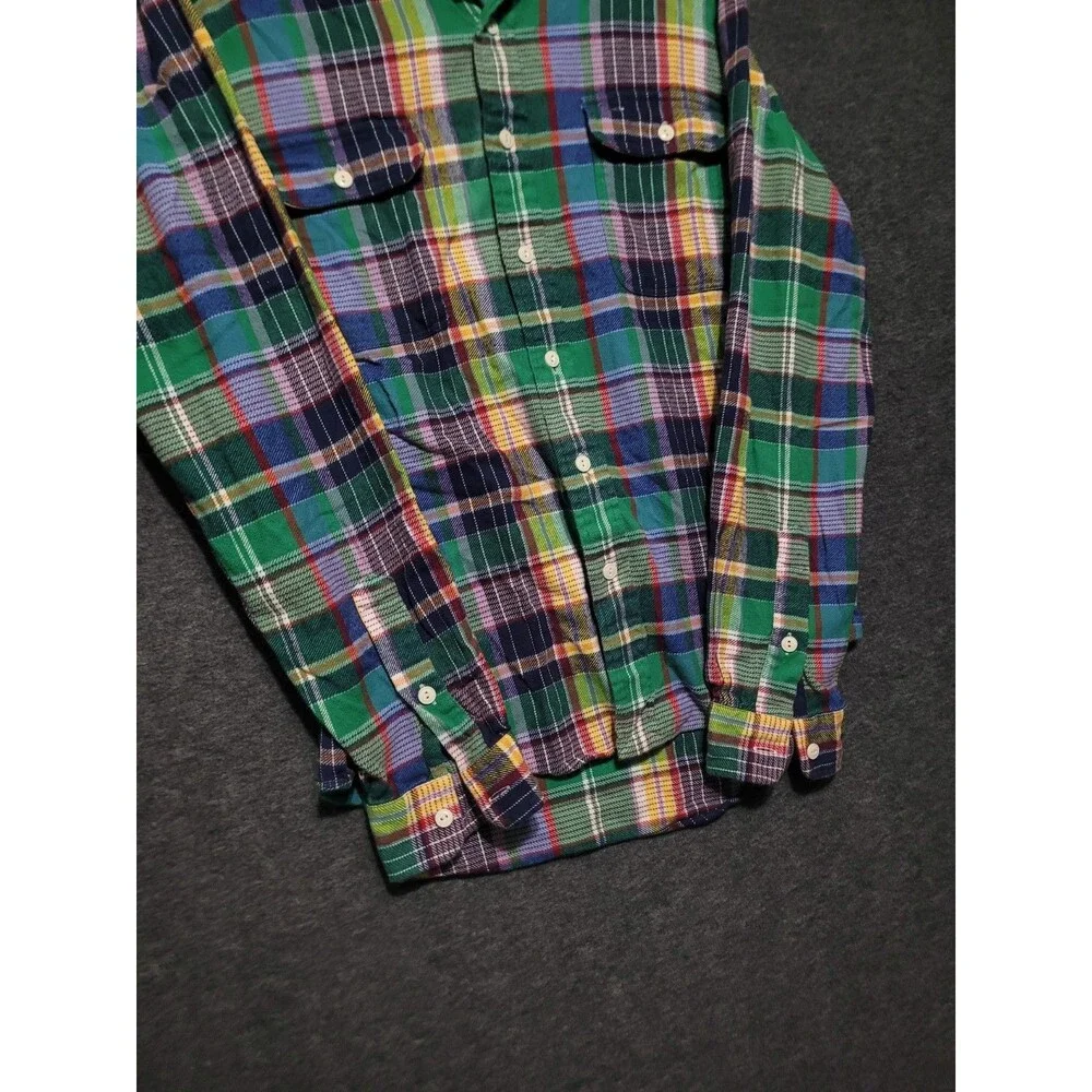 Polo Ralph Lauren Large flannel classic fit button front plaid collar pockets